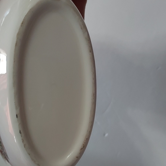 Pheasants Oval Vase 7.5in.Hx7.5 in.W,Multi,Gold Trim on Rim&throughout scene - Picture 7 of 8